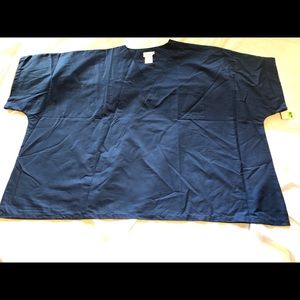 AMS SCRUB UNIFORM TOP UNISEX 5XL Color: Navy Blue